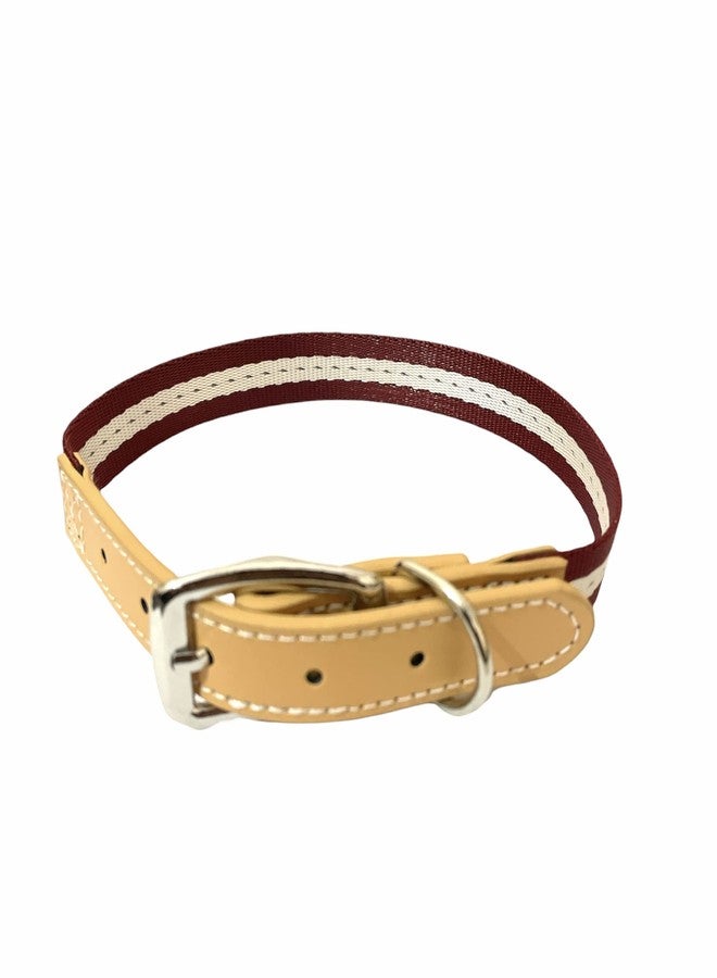 DOGTOWN Soft Nylon Collar with Strip Pattern for Dogs & Kitten (Color May Vary) (20 MM, Maroon) - Image 4